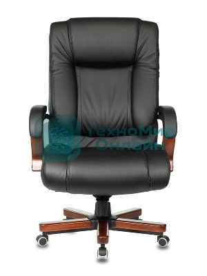 Кресло Бюрократ T-9925WALNUT/BLACK черный, кожа