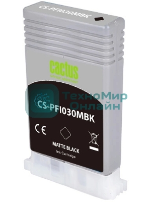 Картридж струйный Cactus CS-PFI030MBK PFI-030MBK черный матовый (55мл) для Canon imagePROGRAF TA-20/30