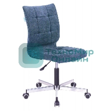 Кресло Бюрократ CH-330M/LT-27 темно-синий, экокожа, 120 кг, механизм качания, без подлокотников