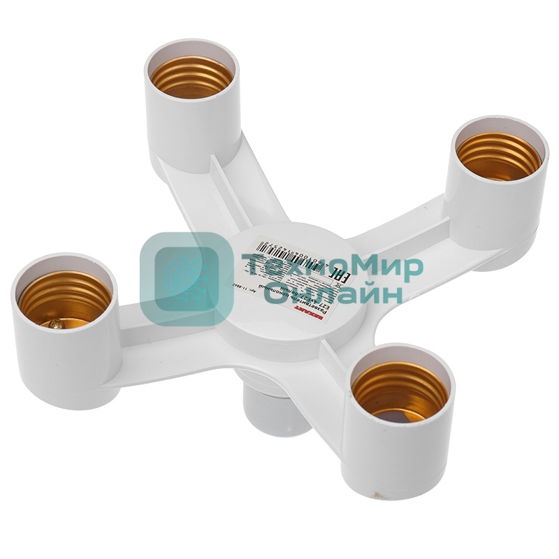 Разветвитель цокольный Rexant Е27-4хЕ27 (поворотный цоколь) белый