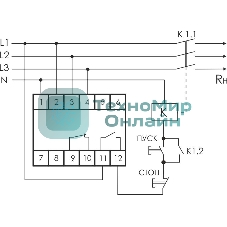 Реле напряжения CP-731 (трехфазный; микропроцессорный; контроль верхнего и нижнего значений напряжения; контроль ассиметрии; чередования фаз; монтаж на DIN-рейке 35мм 3х400/230+N 2х8А 1Z 1R IP20) F&F EA04.009.005