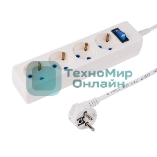 Сетевой фильтр PROconnect STANDARD 4 гнезда, 5 м, 3х0.75 мм², с/з, белый