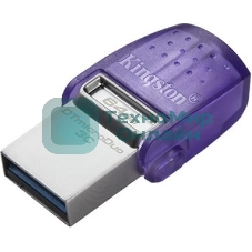 Флешка USB Kingston DataTraveler microDuo 3C (DTDUO3CG3/64Gb), 64Gb, USB 3.2 Gen 1/Type-C, R/W 200/15, фиолетовый