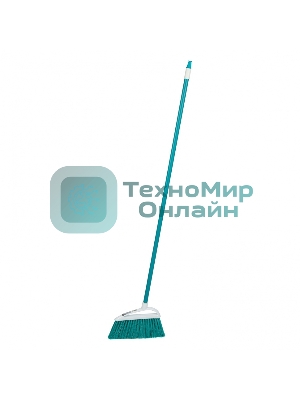 Щетка Home Palisad пластмасс. для подмет. пола, премиум, 23 см, c черенком, 120 см, бирюз. щетина