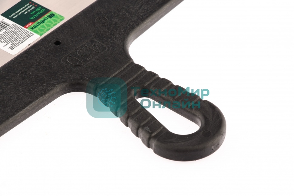 Шпатель из нержавеющей стали Сибртех 450 мм, зуб 6х6 мм, пластмассовая рукоятка