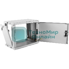 Шкаф коммутационный ЦМО (ШРН-9.350.1) настенный 9U 600x350 мм пер. дв. стал. лист 200 кг серый 300 мм 180 град.