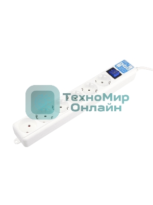 Сетевой фильтр PowerCube, PC PRO, 5 м, 6р, белый, 16А, SPL6-16-P-5M