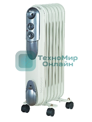 Обогреватель масляный Ресанта ОМПТ-7Н (7 секций) белый, 1500 Вт, 15 м2, термостат 67/3/3