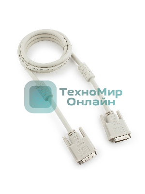 Кабель DVI-D dual link Gembird/Cablexpert CC-DVI2-6C, 25M/25M, 1.8м, экран, феррит.кольца, пакет