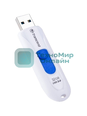 Флешка USB Transcend JetFlash 790 (TS32GJF790W), 32Gb, USB 3.0, R/W 90/40, белый/синий