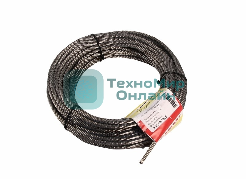 Трос нержавеющий Rexant d=5 мм, (моток 20 м)