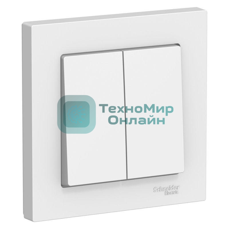Выключатель 2-кл. AtlasDesign (сх.5) 10АХ в сборе белый SchE ATN000152