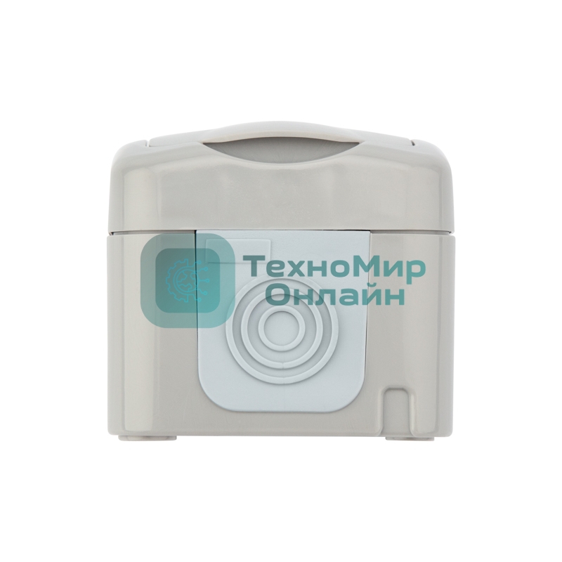 Розетка одноместная Kranz Mini OG IP54, с заземлением, о/у, серая