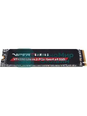 Накопитель SSD Patriot Viper VP4300 Lite, 1Tb, PCIe 4.0 x4, M.2 2280, NVMe, R/W 7400/6400, с радиатором