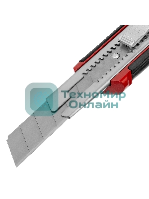 Нож Matrix, 25 мм, выдвижное лезвие, усиленная метал. направляющая, метал. обрезин. ручка