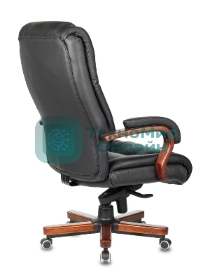 Кресло Бюрократ T-9925WALNUT/BLACK черный, кожа