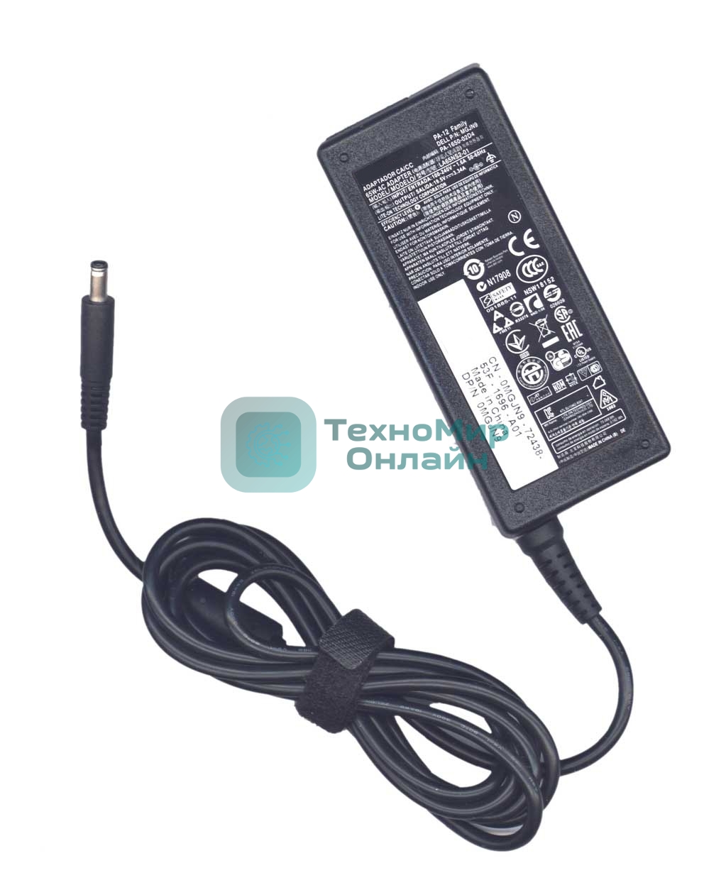 Блок питания (сетевой адаптер) для ноутбуков Dell 19.5V 3.34A 65W (4.5х3.0(0.6)мм) HC