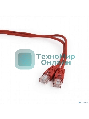Патч-корд UTP Cablexpert cat.5e, 0.5м, литой, многожильный, красный