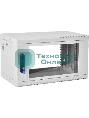 Шкаф коммутационный ЦМО (ШРН-6.500) напольный 6U 600x500 мм пер. дв. стекл 200 кг серый 470 мм 180 град.