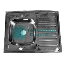 Мойка FABIA 62275L 80х60 наклад левая 0.6 мм + большой сифон с переливом, накладная, левая, толщина 0,6 мм, глубина 160 мм