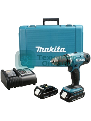 Дрель-шуруповерт Makita DHP453SYE, 18 В, 1.5 Ач, 42 Нм, щеточный