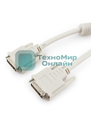 Кабель DVI-D dual link Gembird/Cablexpert CC-DVI2-6C, 25M/25M, 1.8м, экран, феррит.кольца, пакет
