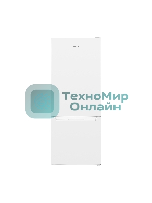 Холодильник Maunfeld MFF144SFW белый глянц. двухкамерный 154/52л морозилка снизу, ручная разморозка