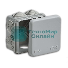 Рувинил 67030 Тусо. Коробка расп. для о/п, 70х70х40 мм, 7вводов, IP55 (св.-серая)