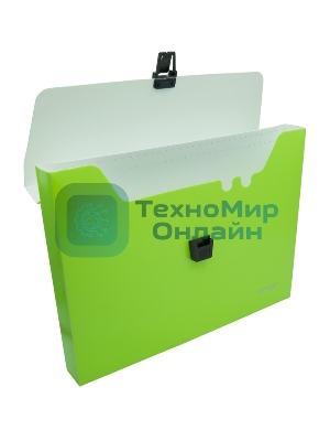 Папка-портфель Silwerhof 322715-01 1 отделение, A4, пластик, зеленый неон