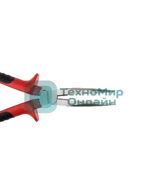 Тонкогубцы изогнутые Rexant 200 мм никелированные, двухкомпонентные рукоятки