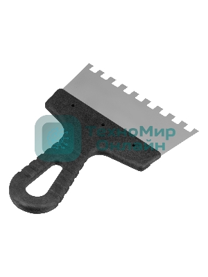 Шпатель из нержавеющей стали Сибртех 150 мм, зуб 8х8 мм, пластмассовая рукоятка