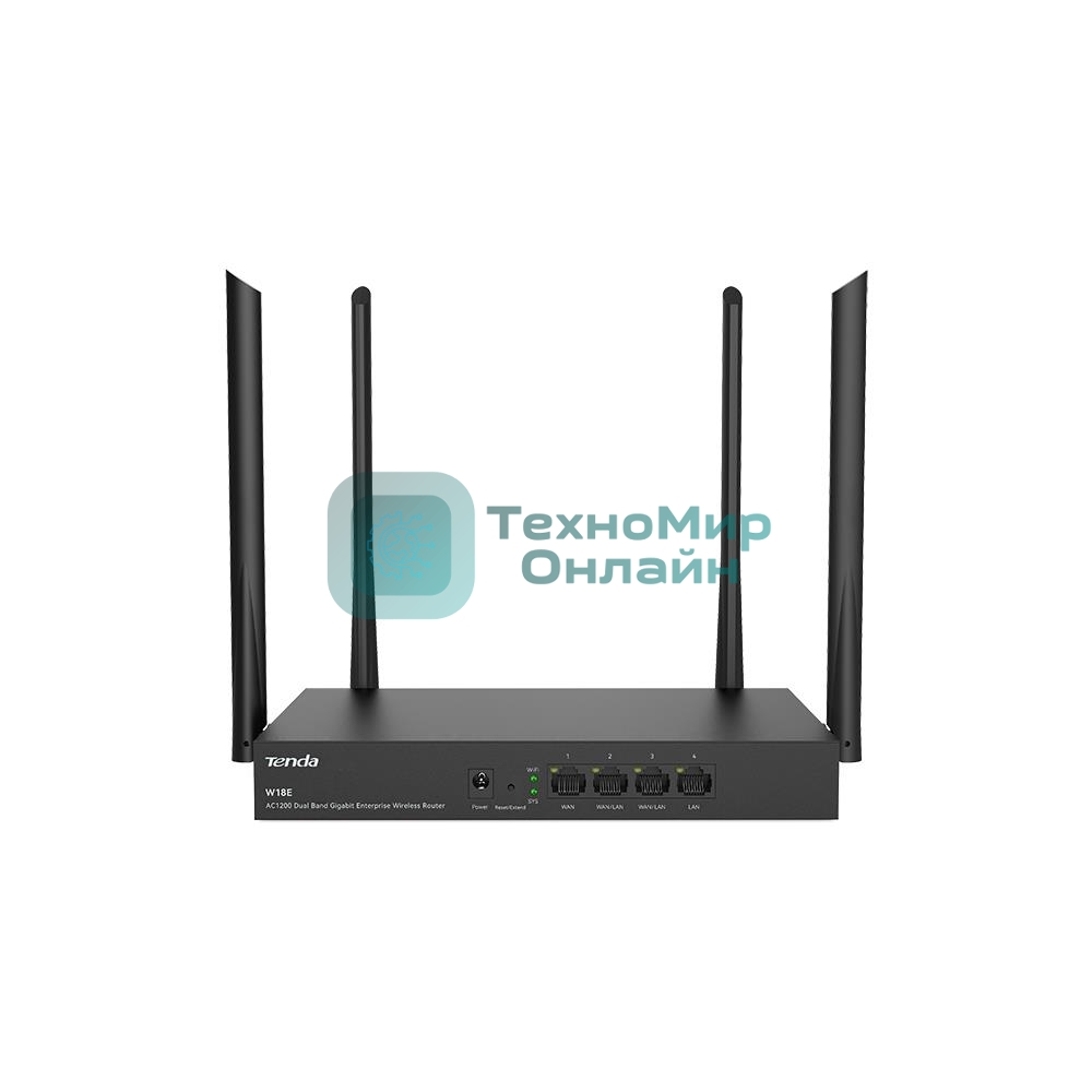 Гигабитный беспроводной маршрутизатор Tenda W18E точки доступа AC1200, до 300 Мбит/с на 2,4 ГГц + до 867 Мбит/с на 5 ГГц