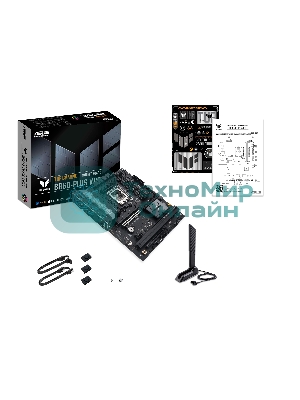Материнская плата ASUS TUF GAMING B860-PLUS WIFI, LGA 1851, Intel B860, 4xDDR5, 4xSATA, 3xM.2, 1xPCIe 5.0 x16, 1xPCIe 4.0 x16, 1xDP, 1xHDMI, 1x 2.5Gb LAN, 1xUSB 20Gbps, 2xUSB 10Gbps, 3xUSB 5Gbps, 2xUSB 2.0, 5x3.5 мм, 7.1, ATX