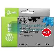 Картридж струйный Cactus CS-CLI451C голубой (10,2 мл) для Canon MG 6340/5440/IP7240
