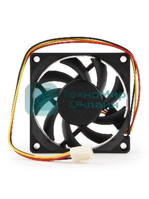 Вентилятор для корпуса Gembird черный, 70 мм, 4000 об/мин, 37.6 дБ, 3 pin