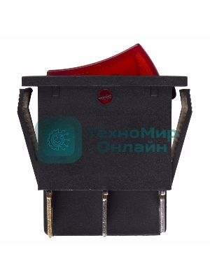 Выключатель клавишный Rexant 250V 15А (6с) ON-OFF красный с подсветкой двойной