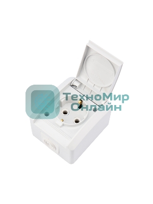 Розетка одноместная Kranz INDUSTRIAL IP54 с заземлением, о/у, белая