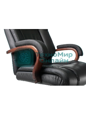 Кресло Бюрократ T-9925WALNUT/BLACK черный, кожа