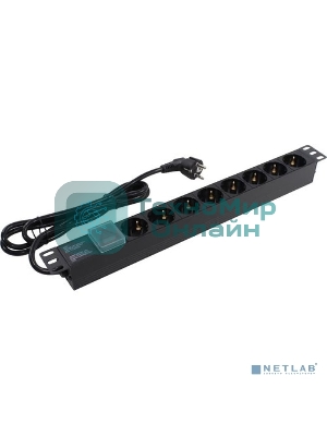 Блок розеток горизонтальный ExeGate ServerPro PDU-19H803 Al-8S-EU2-SW, 19