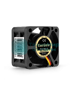 Вентилятор для корпуса ExeGate ExtraSilent ES04020S3P черный, 40 мм, 6300 об/мин, 28 дБ, 3 pin