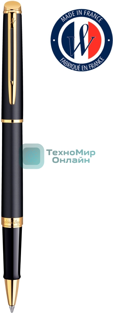 Ручка роллер Waterman Hemisphere (CWS0920750) Matte Black GT F, черные чернила, подарочная коробка