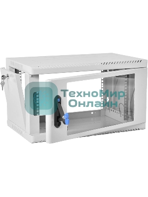 Шкаф коммутационный ЦМО (ШРН-6.500) напольный 6U 600x500 мм пер. дв. стекл 200 кг серый 470 мм 180 град.