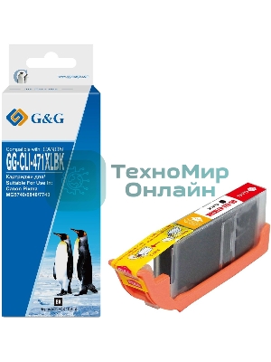 Картридж струйный G&G GG-CLI-471XLBK фото черный (10.8мл) для Canon TS5040/MG5740/MG6840/MG7740