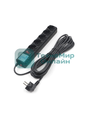 Сетевой фильтр Powercube SPG5-С3 3 м, 5 розеток, черный, коробка