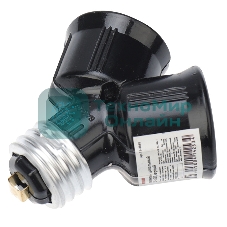 Разветвитель цокольный Rexant Е27-2хЕ27 черный