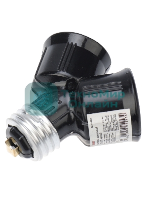 Разветвитель цокольный Rexant Е27-2хЕ27 черный