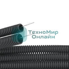 Труба гофрированная ПНД d16мм с протяж. черный (уп.100м) ДКС 71716