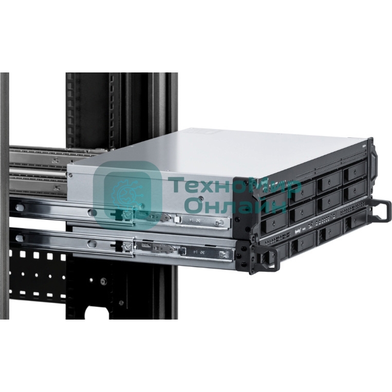 Сетевое хранилище Synology Rack 2U, QC2.2GHzCPU/4GbDDR4(upto32)/RAID0,1,5,6,10/upto 8 hot plug HDDs SATA(3,5'or2,5')(upto 12 with RX418)/2xUSB3.2/1eSATA/iSCSI/4xGbE(+1Expslot)/2xIPcam(upto 40)/2xPS/norail