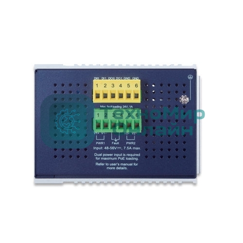 Коммутатор индустриальный PoE IGS-20160HPT для монтажа в DIN-рейку IP30 Industrial L2+/L4 16-Port 1000T 802.3at PoE+ 2-Port 1000T + 2-port 100/1000X SFP Full Managed Switch (-40 to 75 C, dual redundant power input on 48~56VDC terminal block, DIDO, ERPS Ring Supported, 1588)