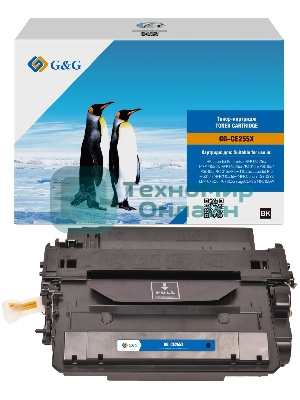 Картридж лазерный G&G GG-CE255X черный (12500стр.) для HP LJ Enterprise MFP M525c/P3015n/LJ Pro M521dn MFP